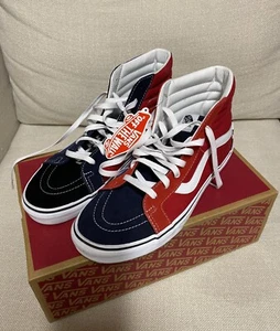 Vans Sk8 Hi Reissue Red Blue and White Black Suede Sneakers Men’s Size 11 New - Picture 1 of 21