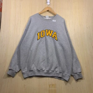 Vintage Iowa Sweater Adult 2XL Grey Long Sleeve Men's Pullover Embroidered 90's - Picture 1 of 12