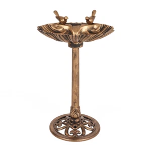 Bronze Effect Polyresin Garden Bird Bath Freestanding for Wild Birds Garden New - Picture 1 of 2