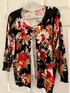 Beaded Floral classic cardigan sweater xl pre owned  - Picture 1 of 7