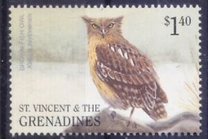 Brown Fish Owl, Birds of Prey, St. Vincent & Grenadines 2001 MNH 
