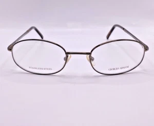 Giorgio Armani GA315 9Q9 Brown Oval Metal Eyeglasses Frame 52-21-145 Italy - Picture 1 of 5
