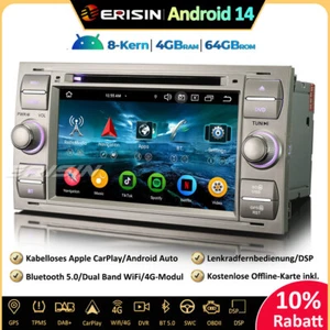 DAB+ Android 14 Autoradio GPS DVD Für Ford Focus S/C-Max Fiesta Transit Connect - Bild 1 von 21