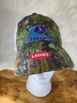 Mossy Oak Camo Baseball Cap Hat Women’s Adjustable Purple Blue Lady Hunter Mesh - Image 1 of 4