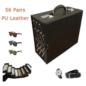 56 Paar Faltbare Brillenvitrine PU Leder Brillen Brillen Aufbewahrungsbox - Bild 1 von 15