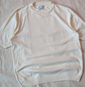 Kmart Ban Lon Vintage 60s Herren Creme Nylon Kurzarm Sweatshirt Gr. XL - Bild 1 von 8