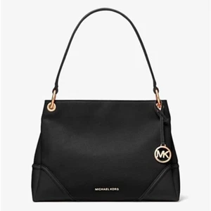 Borsa a tracolla Michael Kors Nicole media in pelle nera - Foto 1 di 13