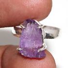 925 Silver Plated-Amethyst Rough Ethnic Raw Crystal Ring Jewelry US Size-6.5 p71