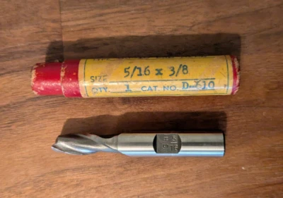 DoALL SG-10 D-610 Size 5/16", Shank 3/8", 2 flute single end mill  VTG - Image 1 of 2