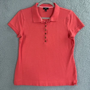 Talbots Polo Shirt Womens MP Petite Coral Short Sleeve Pique Cotton Casual Golf - Picture 1 of 7