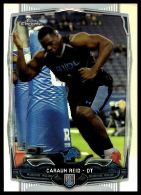 2014 Topps Chrome Refractor #215 Caraun Reid Detroit Lions Rookie - Image 1 of 2