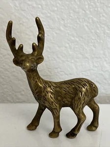 "Estatuilla de ciervo de latón vintage Small Buck 3,5""" - Imagen 1 de 5