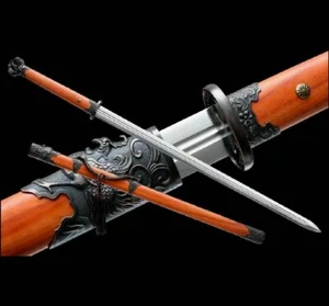 Handmade Wushu Sword Katana Sharp Carbon Steel Blade Kung Fu Tai Chi Jian Saber  - Picture 1 of 11