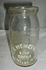 Vtg S Weinger Sour Cream Chicago Ill Il Dairy Milk Bottle Pt Jar 1936 Illinois