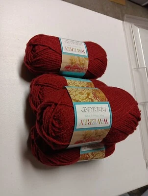 Bernat Waverly Yarn Lot Of 4 Skeins Incense Color 197yd X 4(rust) - Image 1 of 4