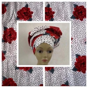 African print Ankara Head Wrap -Hair Accessory - Scarf -Turban (LARGE 71” X 22”) - Picture 1 of 6
