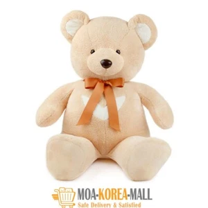 Asiatic Black bear Beige 55in Jumbo Plush Toy Stuffed Animals Doll Made in Korea - Picture 1 of 11