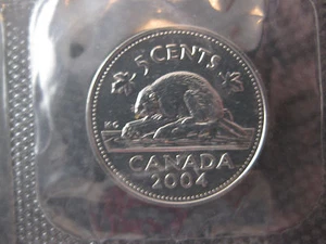 "P" Canadian Prooflike Nickel 2004 (0,05 USD) - Imagen 1 de 2