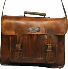 Leather Laptop Handmade Briefcase Bag Satchel Messenger 18" Men's Multi Pocket 