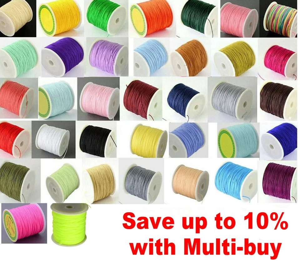 0.5mm / 0.8mm Nylon Cord String Thread for Shamballa Macrame Beading - UK Seller - Image 1 of 1
