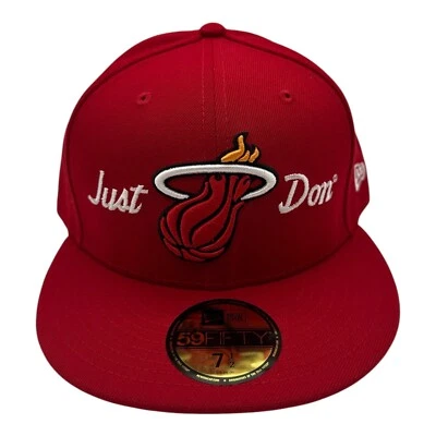 Gorra New Era X Just Don Miami Heat Talla 7 1/2 Roja 59Fifty Ajustada NBA Baloncesto Foto 1 de 4