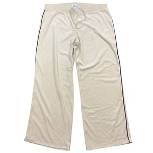 JLO Jennifer Lopez Sweatpants Women's 2X Ivory Wide Leg Quartz Side Piped Lounge - Picture 1 of 8