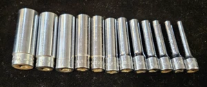 Snap on USA 11 Piece 1/4" Drv 6 Pt SAE Deep Sockets 1/8"-9/16" +7/16" Craftsman - Picture 1 of 5