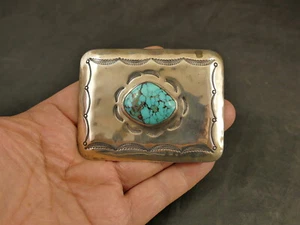 ORVILLE TSINNIE NAVAJO BISBEE TÜRKIS STERLING SCHNALLE VINTAGE TUCSON NACHLASS - Bild 1 von 5