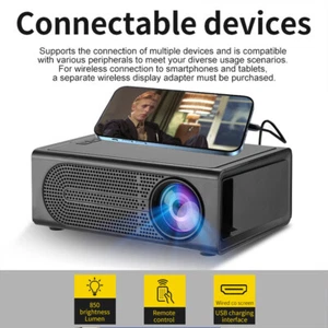 Portable Mini Projector Party Theater Home Cinema Pocket HDMI LED HD Bluetooth - Picture 1 of 24