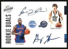 2010-11 Panini Season Update Rookie Dual Auto Greg Monroe Gordon Hayward RC /99