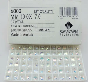 10 Pcs. SWAROVSKI® Disco Ball Pendant, ART#6002 10x7mm,Crystal AB,Oval Teardrop - Picture 1 of 4