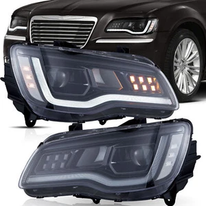 VLAND Headlights For 2011-2023 Chrysler 300 LED Front Lamps W/Startup Animation - Picture 1 of 9