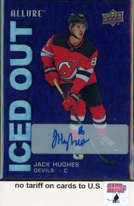 2019-20 Upper Deck Allure Iced Out Auto Purple Diamond #IOJH Jack Hughes 47/50 - Bild 1 von 2