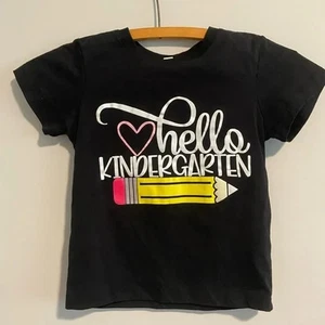 Hello Kindergarten Black Kids T-Shirt size 6 - Picture 1 of 3