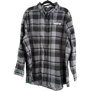 WGU Western Governors University Women's Black Gray Plaid Flannel Size 4XL - Picture 1 of 6