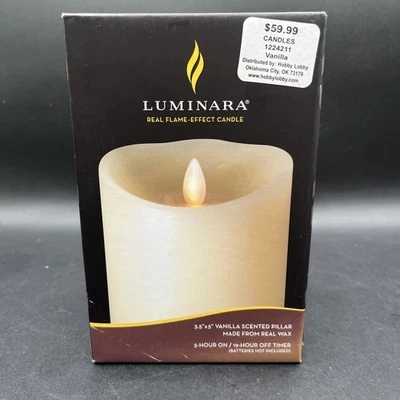Vela LED efecto llama real móvil Luminara, pilar perfumado vainilla Foto 1 de 4