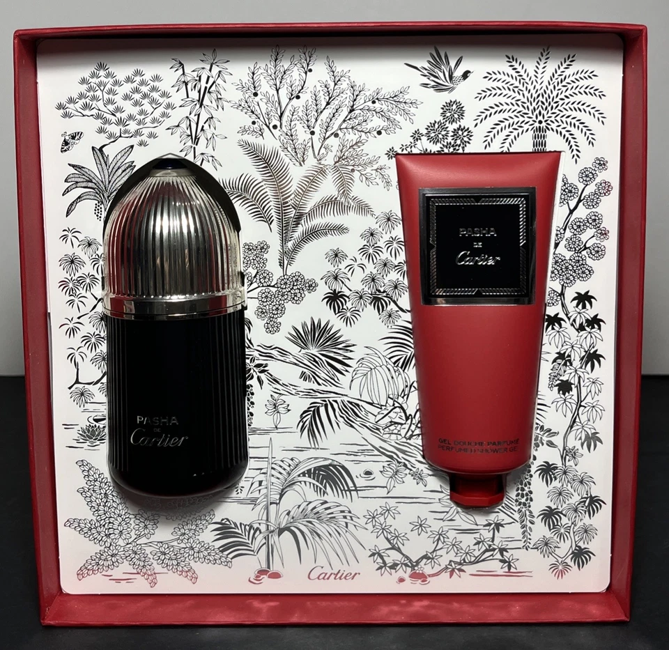 Pasha De Cartier Edition Eau De Toilette e Gel de Banho Noire Conjunto de Presente Masculino Novo Na Caixa - Imagem 1 de 4