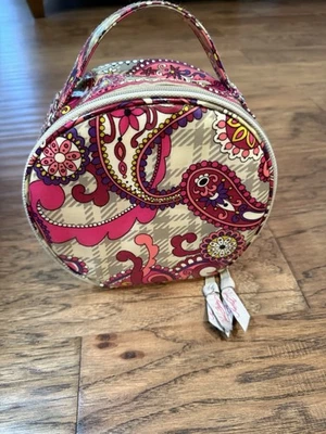 Vera Bradley Paisley Meets Maquillaje a Cuadros Joyería Estuche de Viaje Organizador con Cremallera Rosa Foto 1 de 4