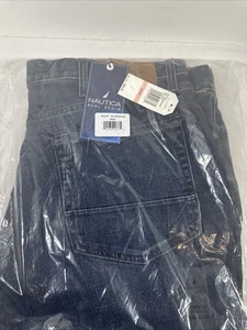 NUEVO Pantalones de mezclilla para hombre NAUTICA calce relajado lavado oscuro talla 40" x 30" - Imagen 1 de 10