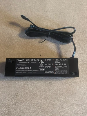 WAC Lighting EN-2460-RB2-T Enclosed Electronic Transformer 120V/24V - Image 1 of 4