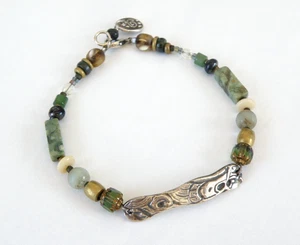 Vintage 999 Fine Sterling Silver Artisan Signed KVK Rustic Bracelet 8" - Picture 1 of 21