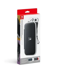 Offizielle Original Zubehör Hersteller Nintendo Switch Gen 1 Tragetasche SCHWARZ WEISS & Displayschutzfolie - Bild 1 von 1