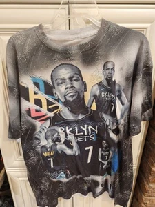 Vintage Kevin Durant Brooklyn Nets Herren All Over Print Shirt Größe Large - kein Etikett - Bild 1 von 11
