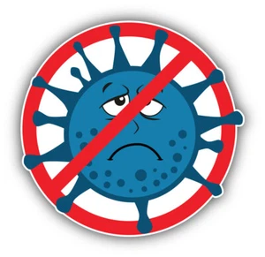 No Germ Virus Cartoon Vinyl Sticker Car Bumper Decal - ''SIZES" ID:11 - Picture 1 of 1