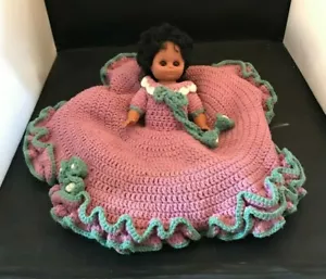 Vintage Doll With Crocheted Dress 13" - Picture 1 of 3