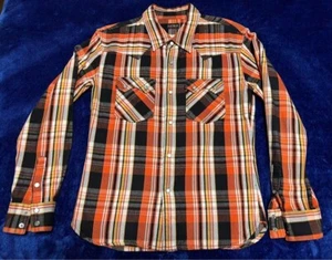 Flat Head Flannel Western Shirt Orange Check Mens Size 40 From Japan - Picture 1 of 6