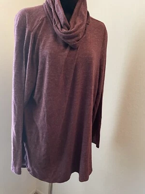 Suéter túnica roja jaspeada suave talla Lisa Rinna Collection para mujer Foto 1 de 4