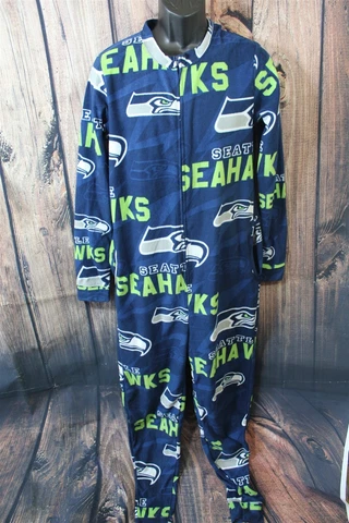NFL Team Apparel Seattle Seahwaks one piece union suit pajamas S blue Cover
