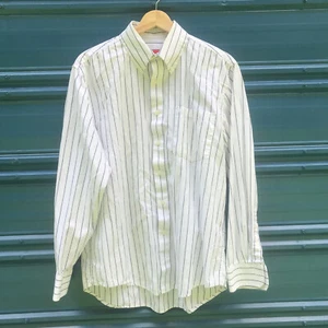 IZOD Collard Striped Dress Shirt Size Medium Y2K - Picture 1 of 5