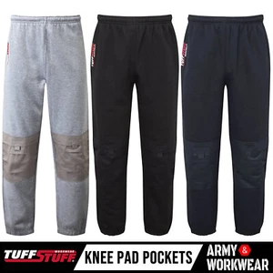 Tuffstuff Mens Knee Pad Pocket Elastic Waist Work Jogging Bottoms Joggers Pants - Picture 1 of 20